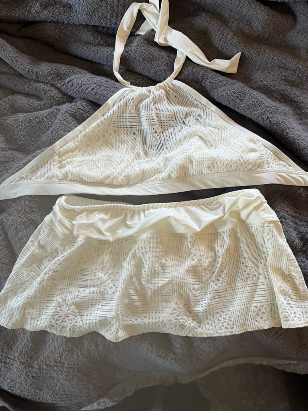 ANTONIO MELANI Lace-Effect Halter Bikini Set